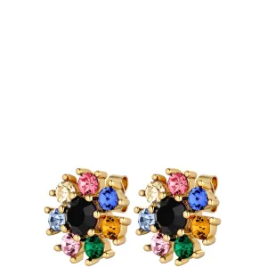 Dyrberg Kern Aude Gold Stud Earrings - Rainbow