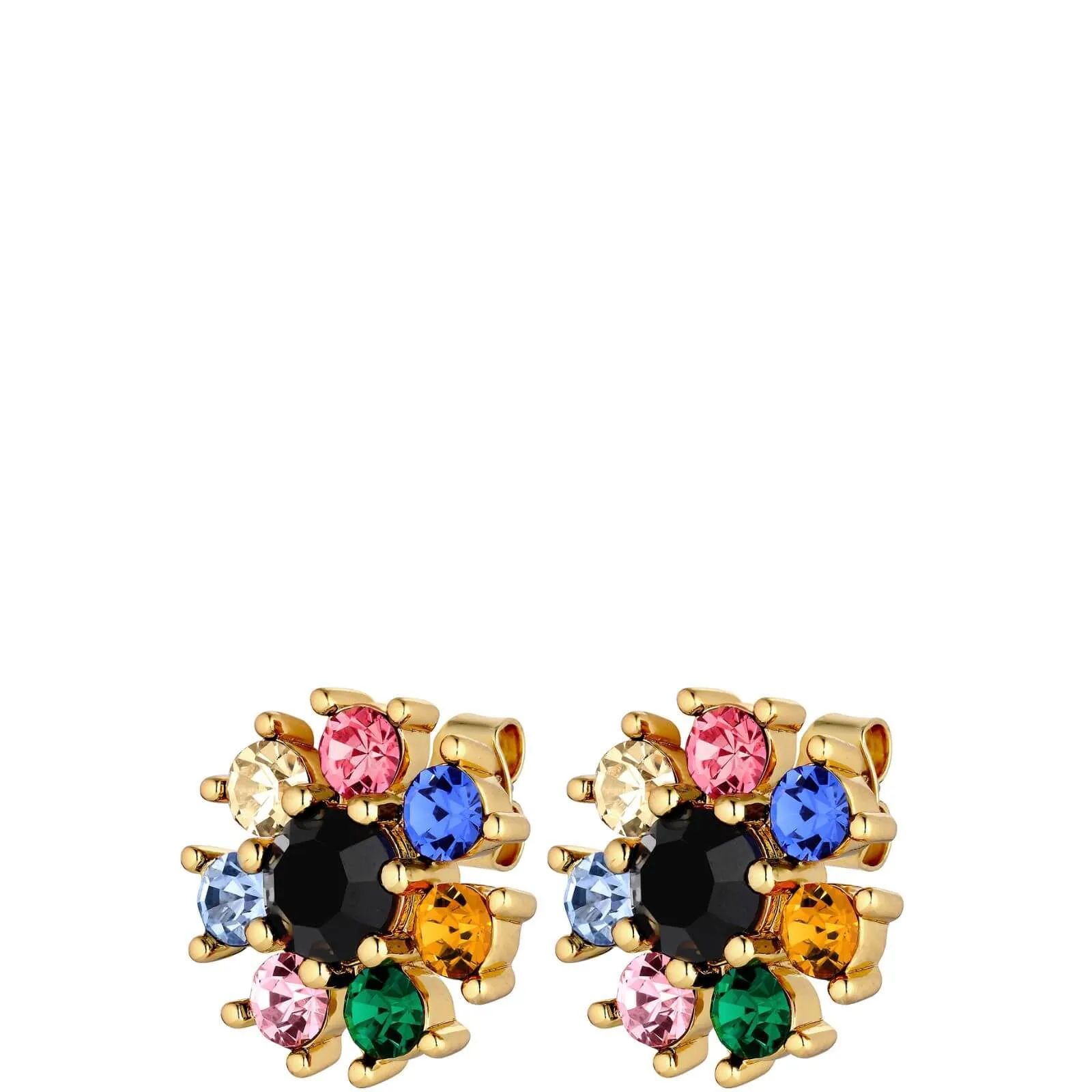 Dyrberg Kern Aude Gold Stud Earrings - Rainbow