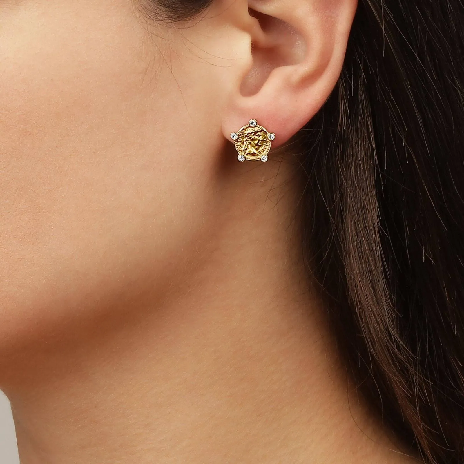 Dyrberg Kern Lucca Gold Stud Earrings