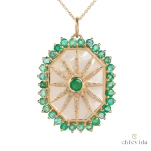 Eau De Nil Emerald & MOP Pendant