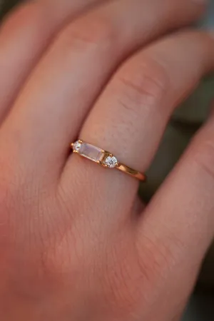 Ellen Moonstone Baguette Ring