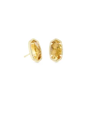 Ellie Earring Gold Orange Citrine Quartz