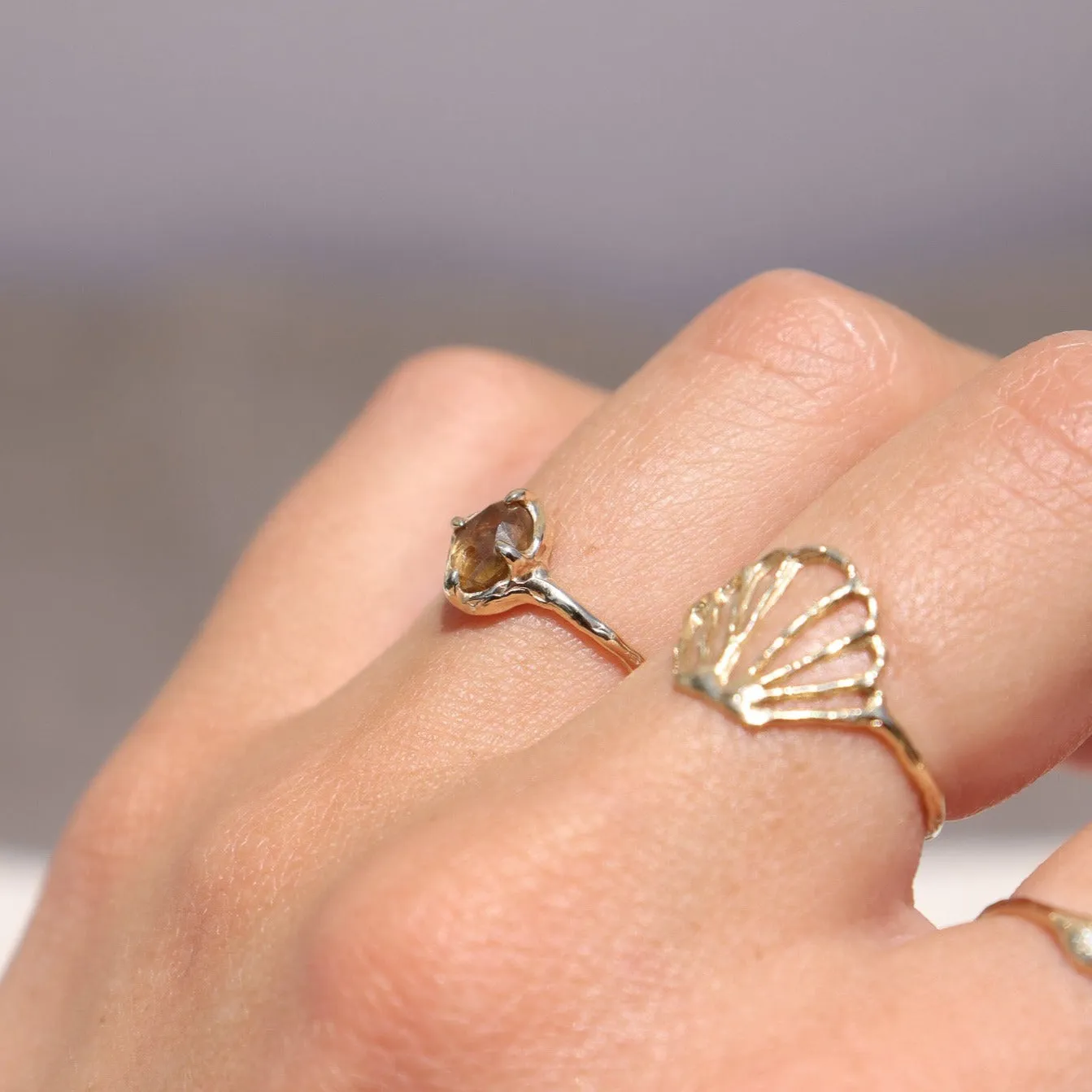 Ellowyn Ring | Rustic Green Spinel, 14k Gold