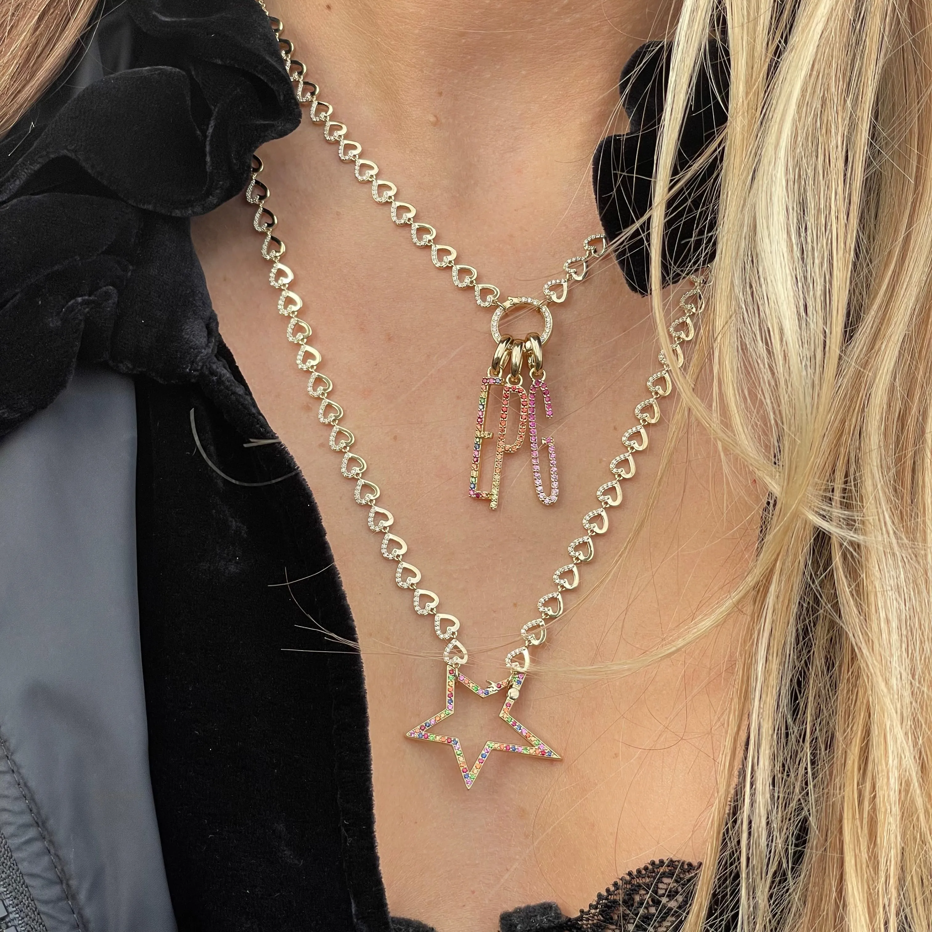 Elongated Ombre Initial Pendants