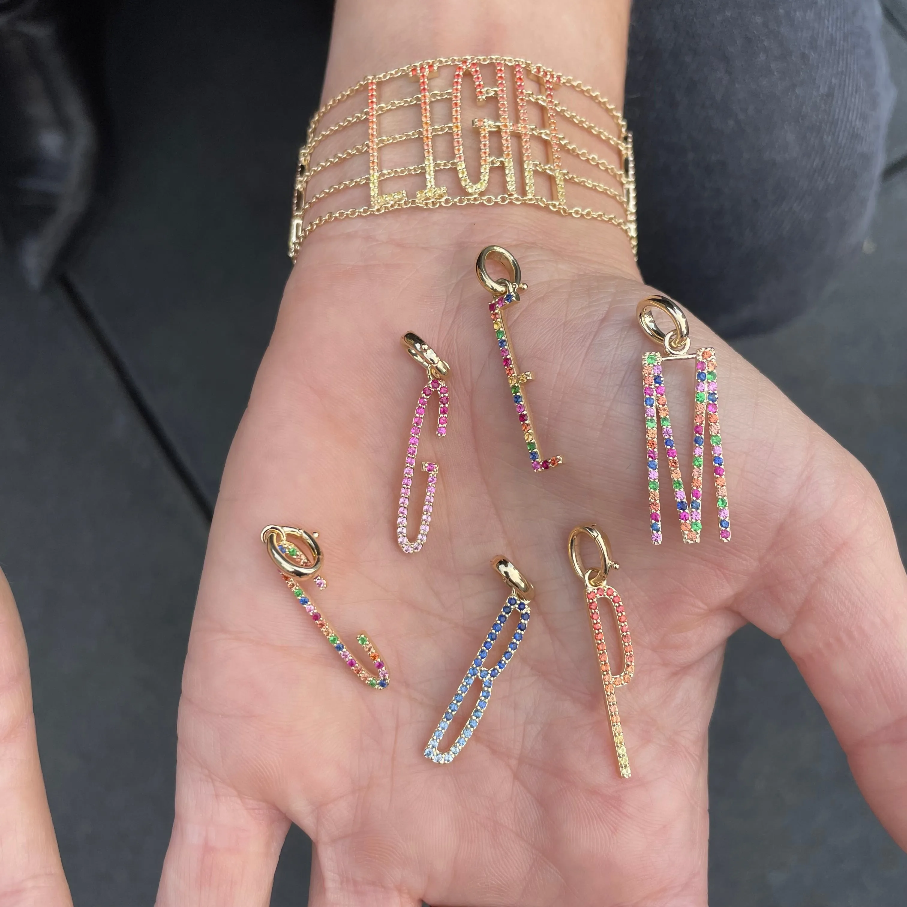 Elongated Ombre Initial Pendants