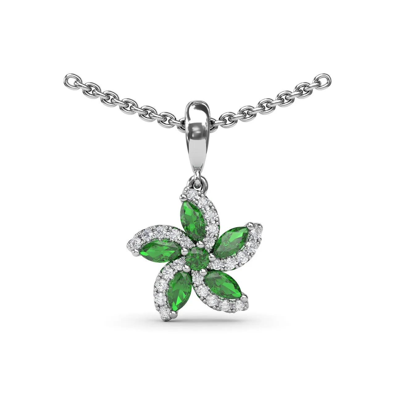 Emerald and Diamond Catalina Pendant