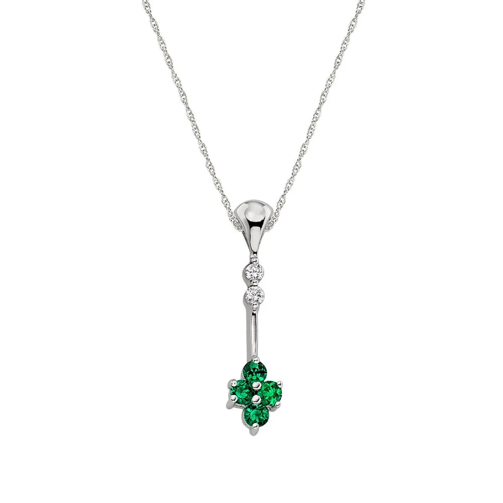 Emerald and Diamond Dangle Pendant