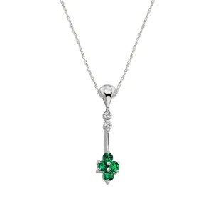 Emerald and Diamond Dangle Pendant