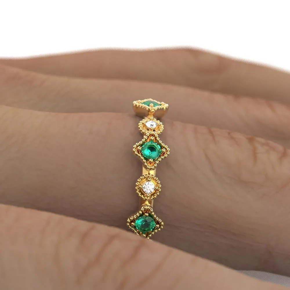 Emerald and Diamond Eternity Ring