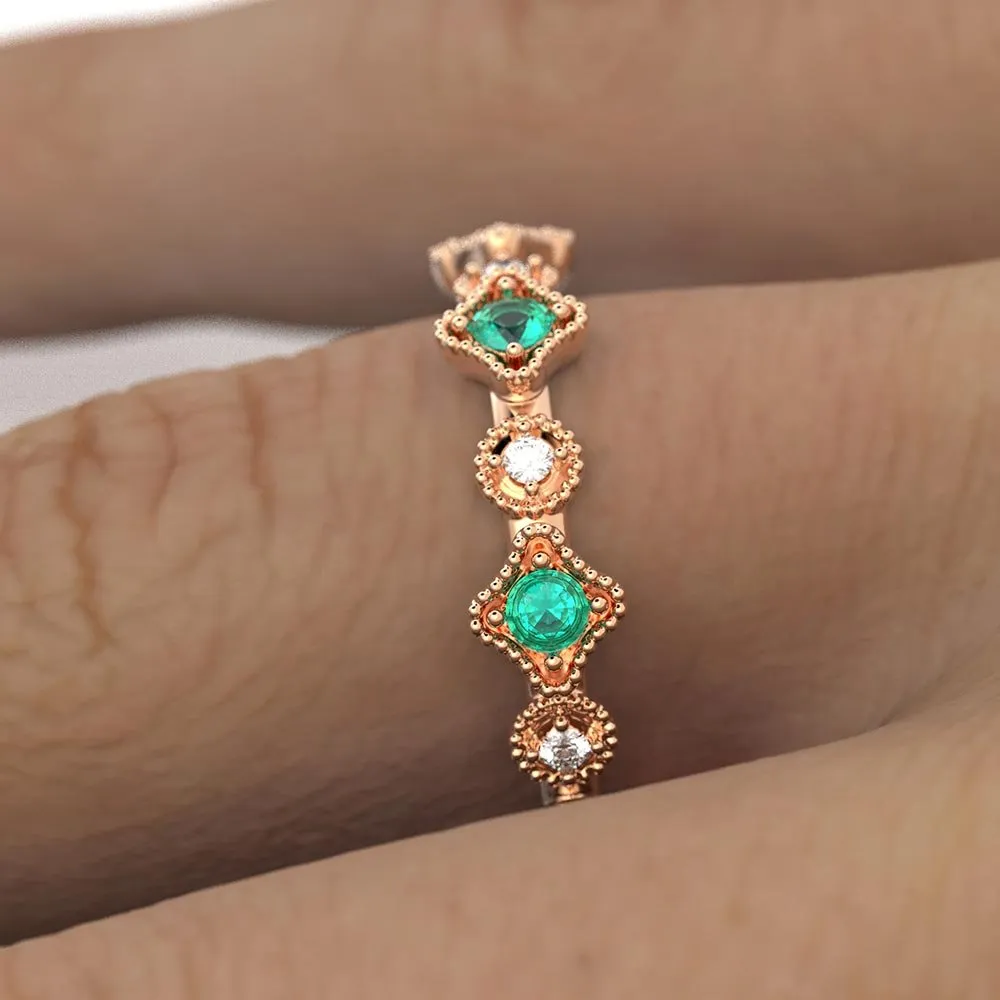 Emerald and Diamond Eternity Ring