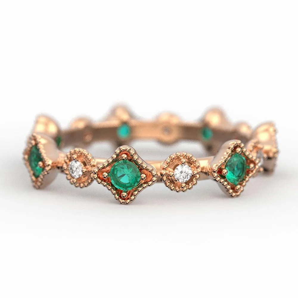 Emerald and Diamond Eternity Ring