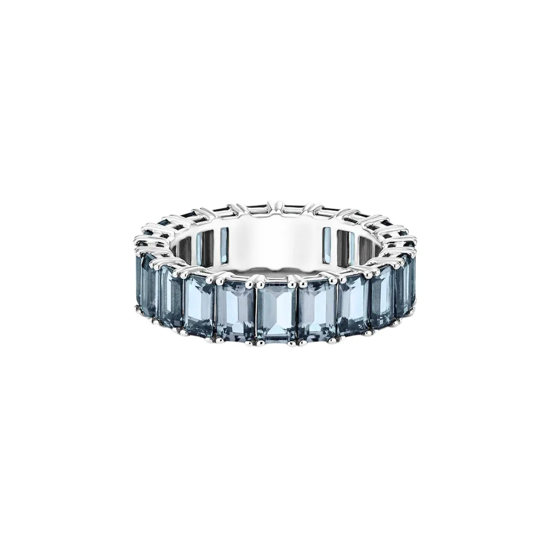 Emerald Cut Gemstone Eternity Band