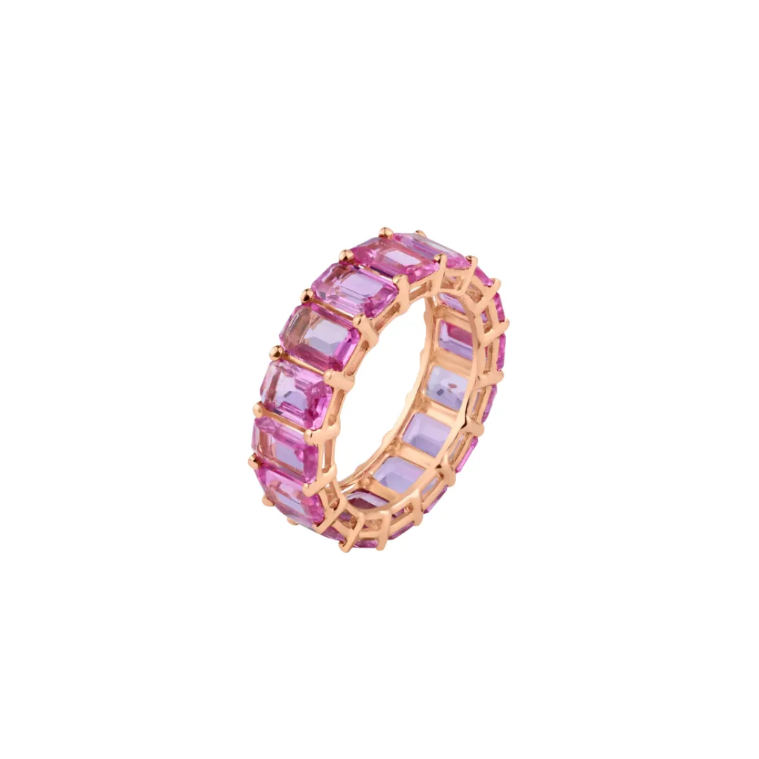 Emerald Cut Gemstone Eternity Band
