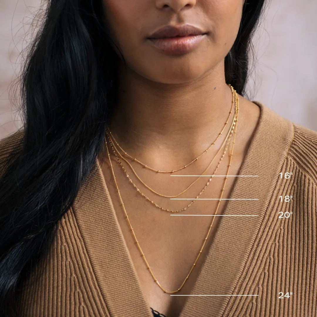 Emerald Gem Slice Triple Necklace | Hope (Gold Plated)