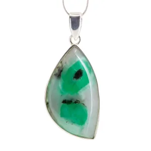 Emerald in Quartz 24.72ct Handcrafted Sterling Silver Pendant