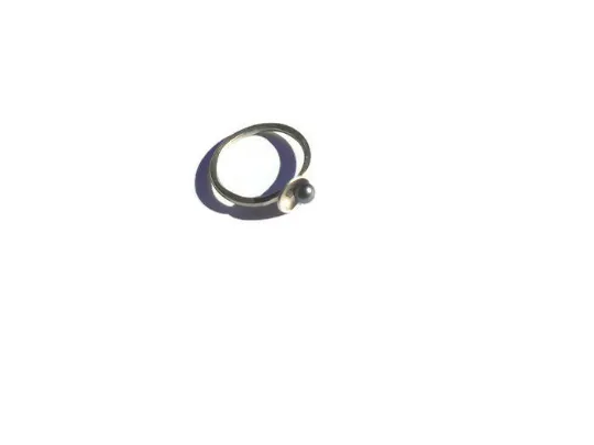 Emergence Sterling Silver Stacking Ring with Black Pearl