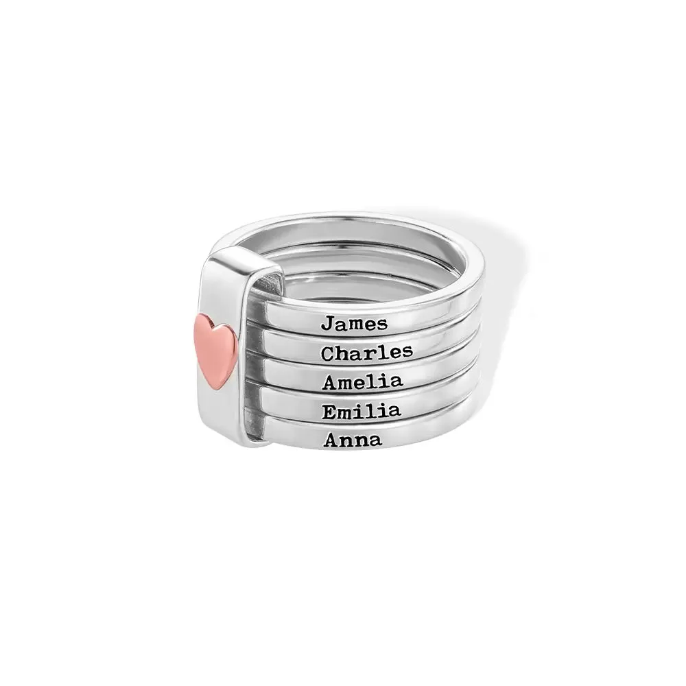 Engraved Stacking Mother's Ring