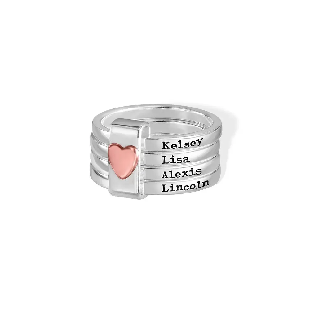 Engraved Stacking Mother's Ring