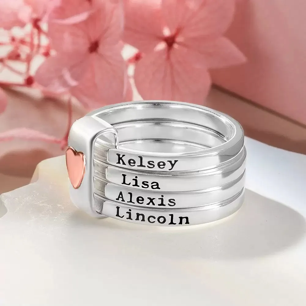 Engraved Stacking Mother's Ring