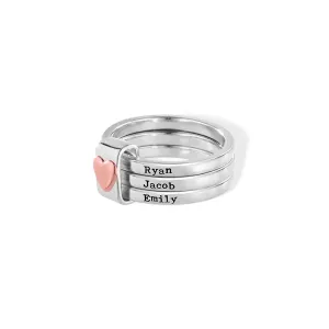 Engraved Stacking Mother's Ring