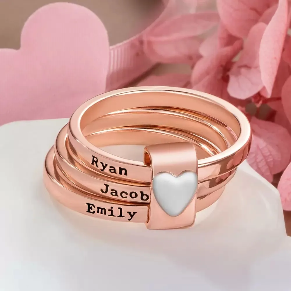 Engraved Stacking Mother's Ring
