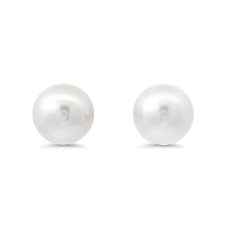Estate 14k White Gold Pearl Stud Earrings