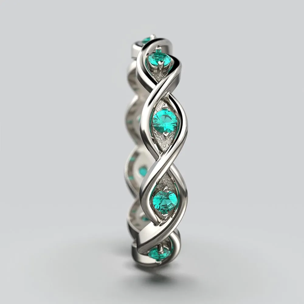 Eternity Gold Band With Emeralds