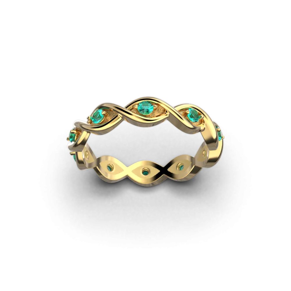 Eternity Gold Band With Emeralds
