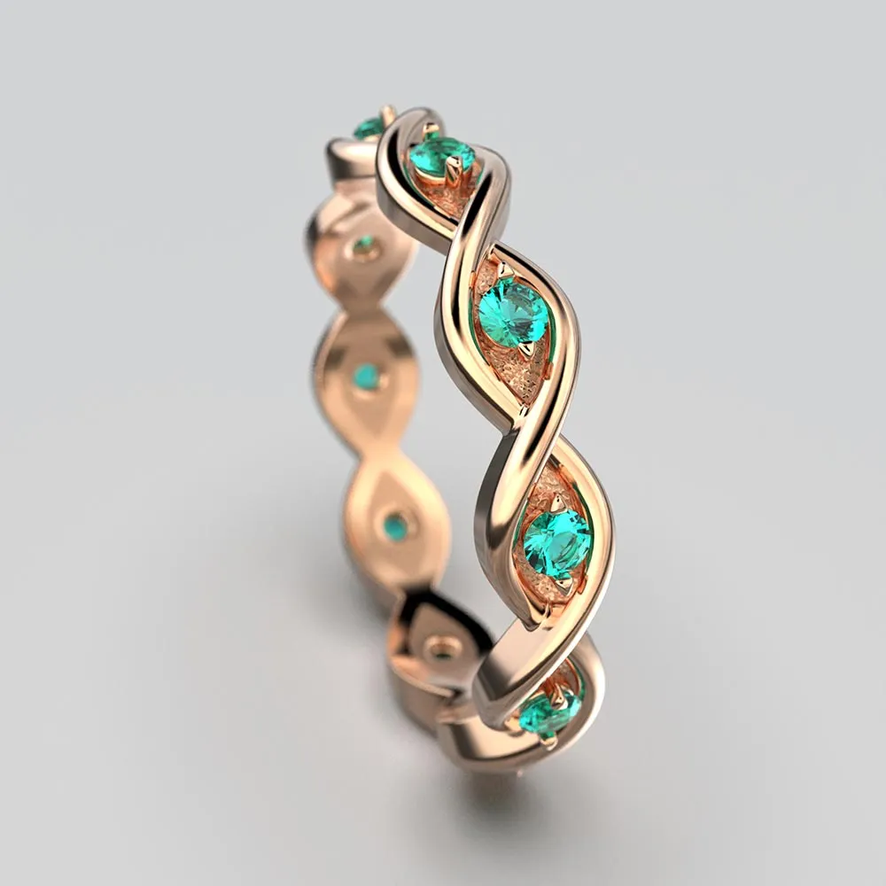 Eternity Gold Band With Emeralds