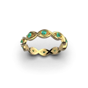 Eternity Gold Band With Emeralds