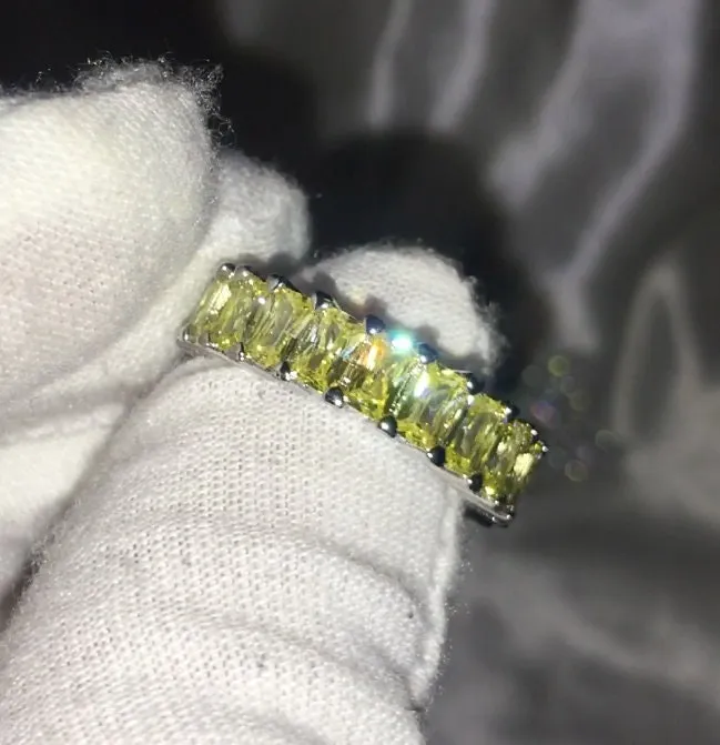 Eternity Ring | Yellow Diamond Ring | Yellow Diamond Engagement Rings | Canary Yellow Diamond Ring | Baguette Ring | Womens Engagement Ring