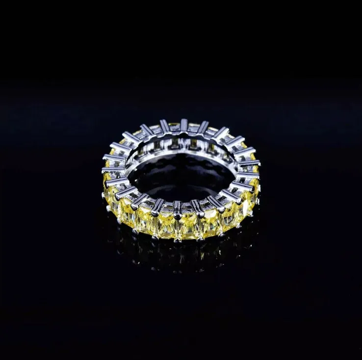 Eternity Ring | Yellow Diamond Ring | Yellow Diamond Engagement Rings | Canary Yellow Diamond Ring | Baguette Ring | Womens Engagement Ring