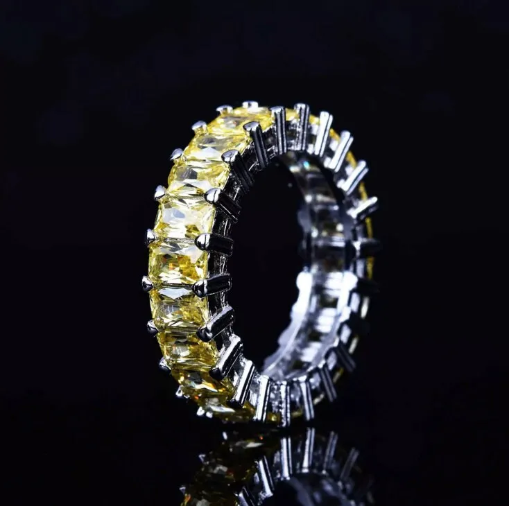 Eternity Ring | Yellow Diamond Ring | Yellow Diamond Engagement Rings | Canary Yellow Diamond Ring | Baguette Ring | Womens Engagement Ring