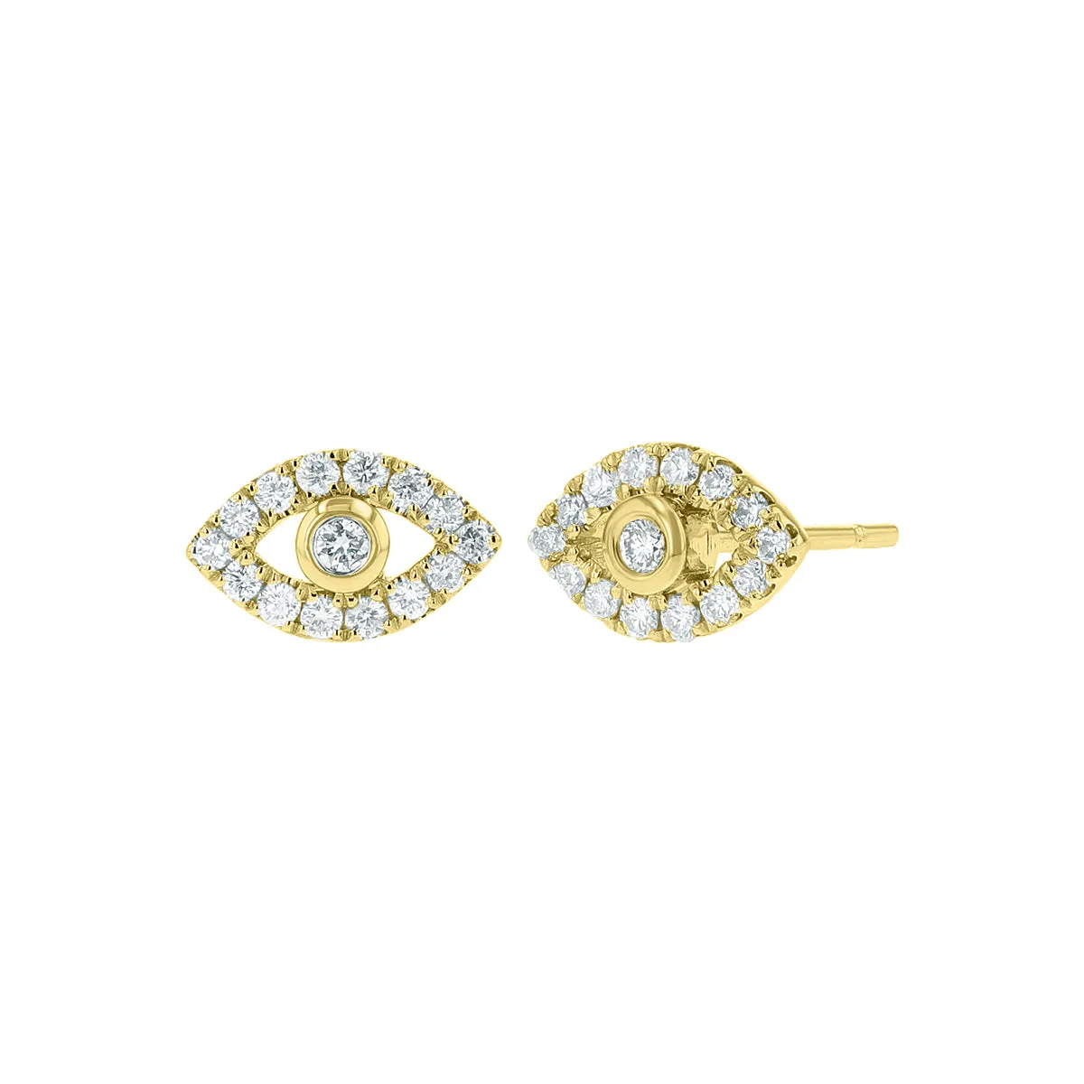 Evil Eye Diamond Stud Earrings