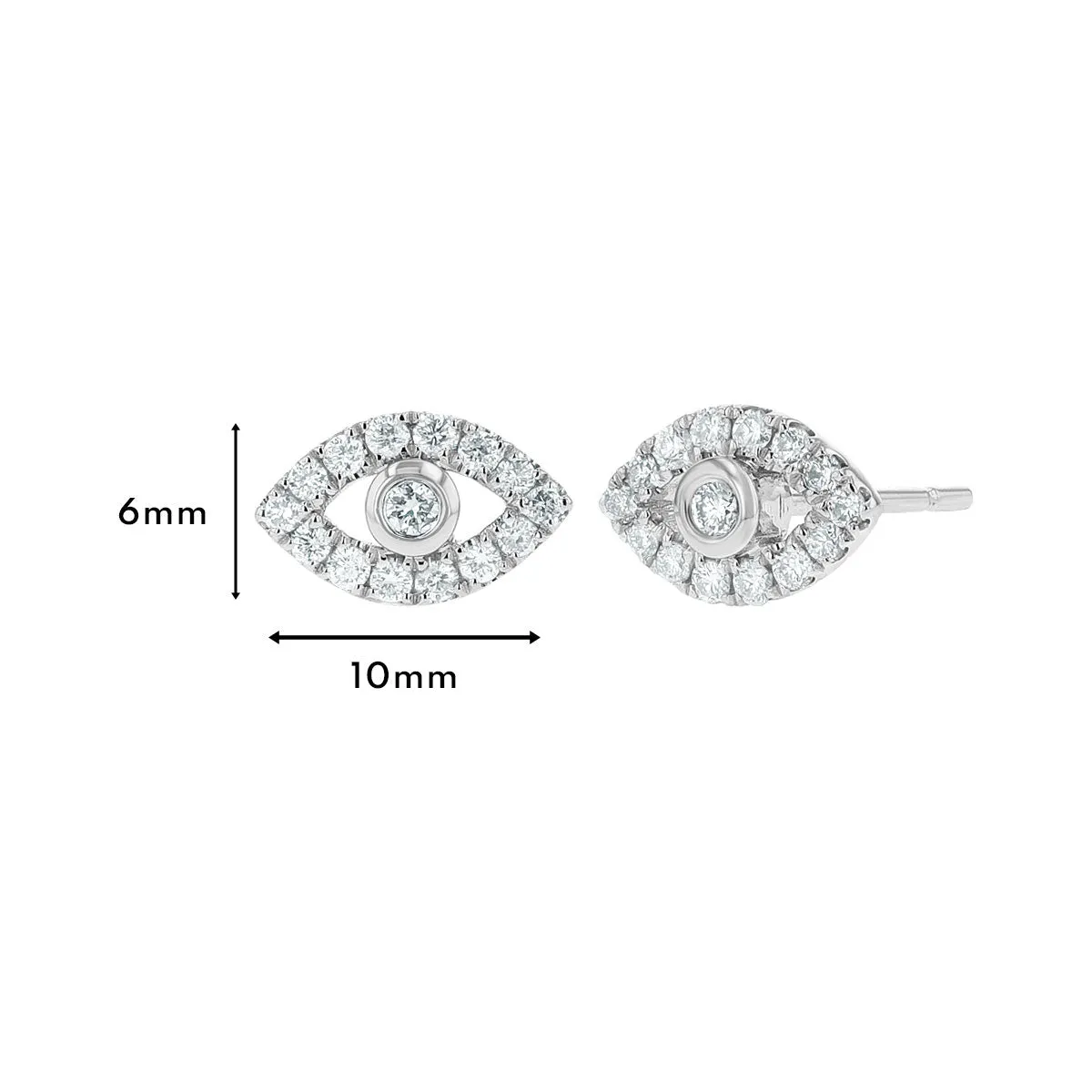 Evil Eye Diamond Stud Earrings