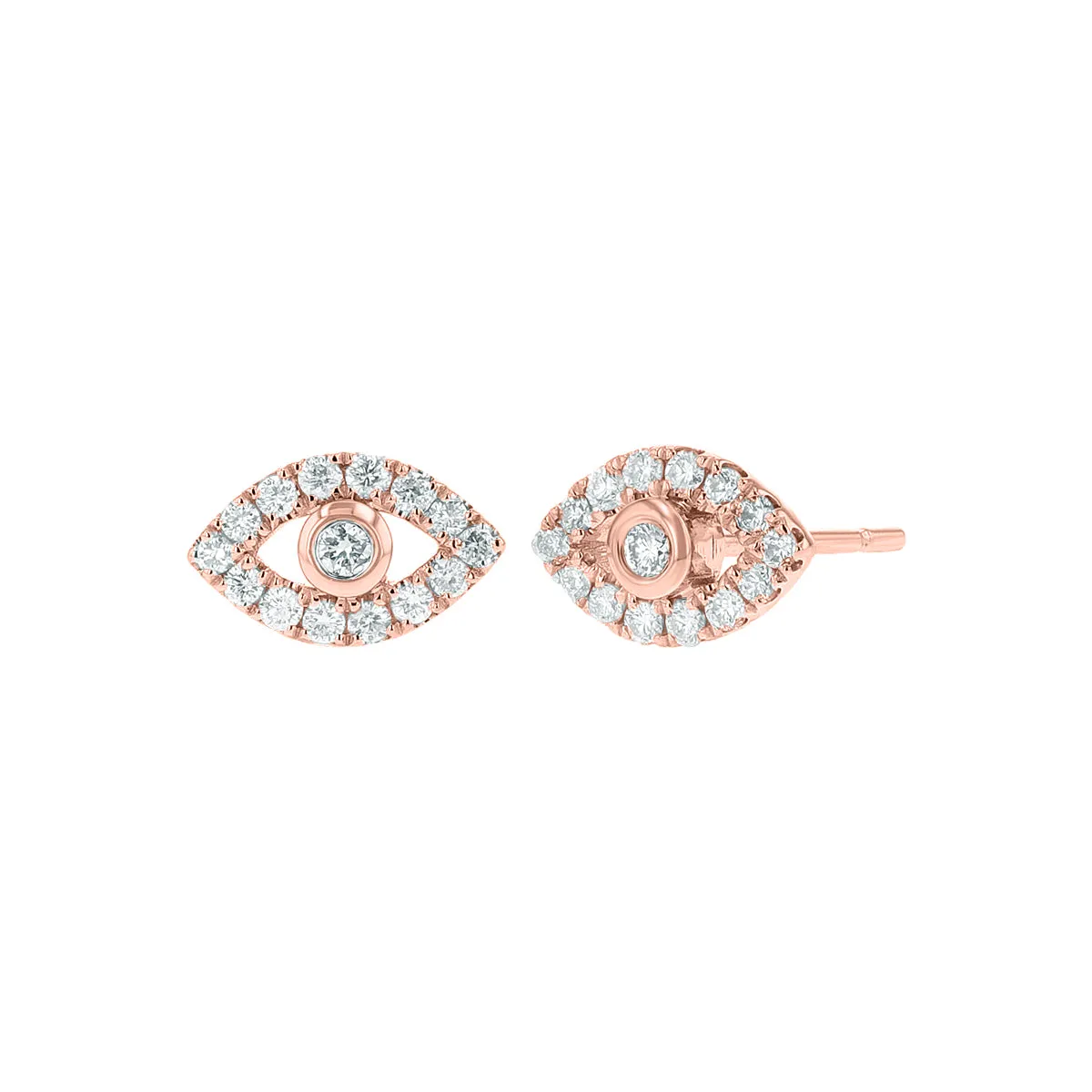 Evil Eye Diamond Stud Earrings