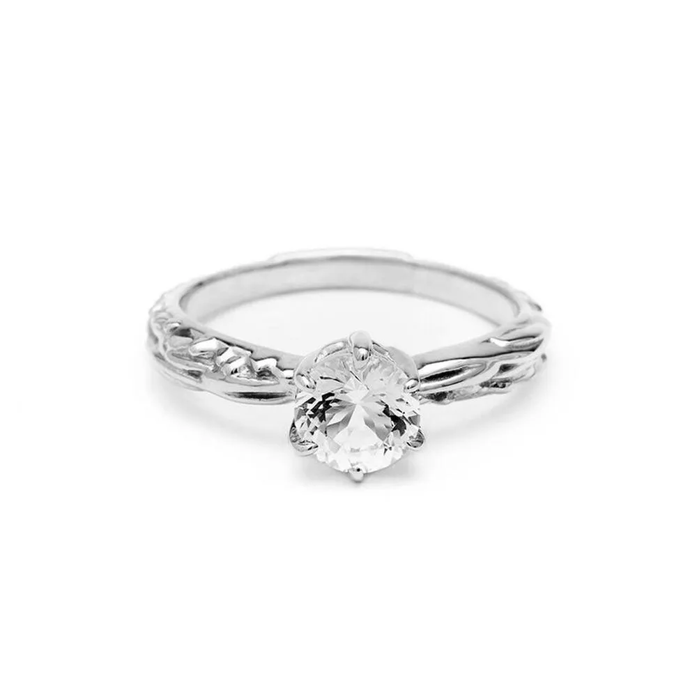 FACETED MATRIX SOLITAIRE RING | HERKIMER