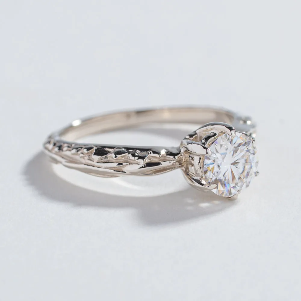 FACETED MATRIX SOLITAIRE RING | HERKIMER