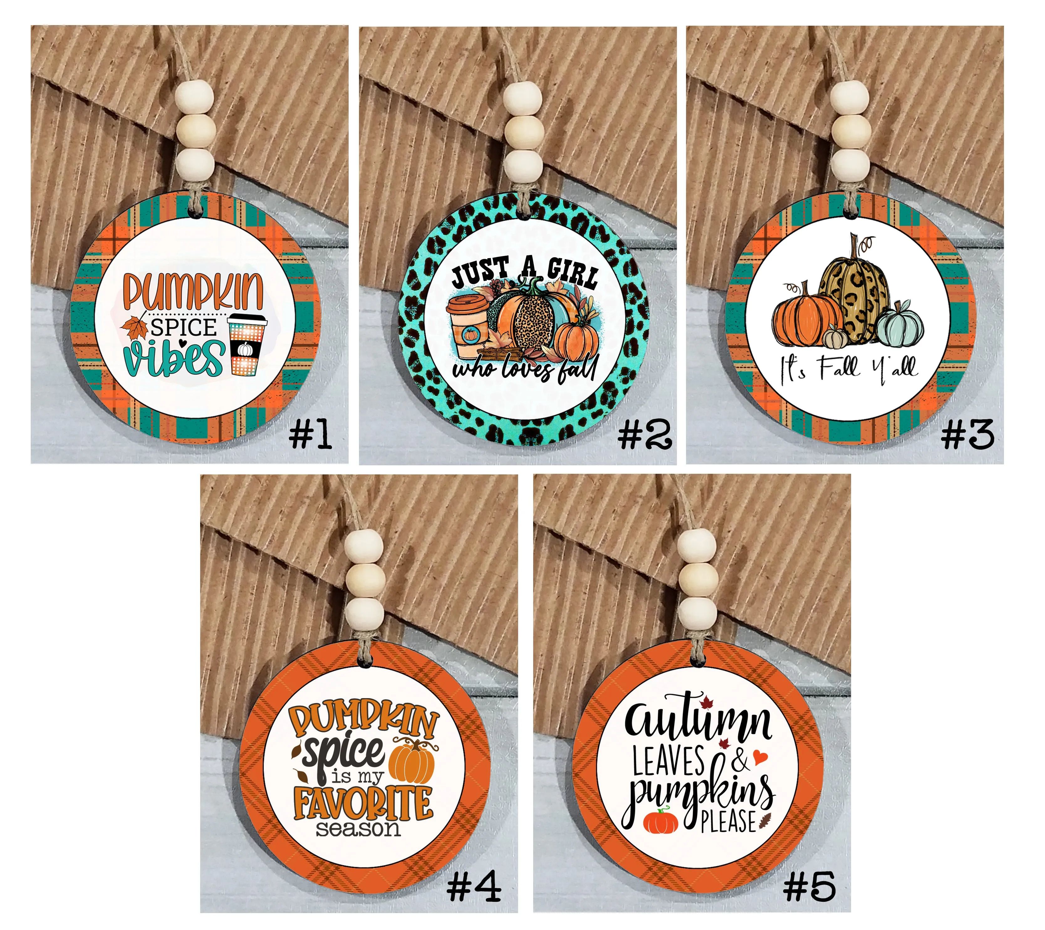 Fall Themed Car Charms - Wholesale