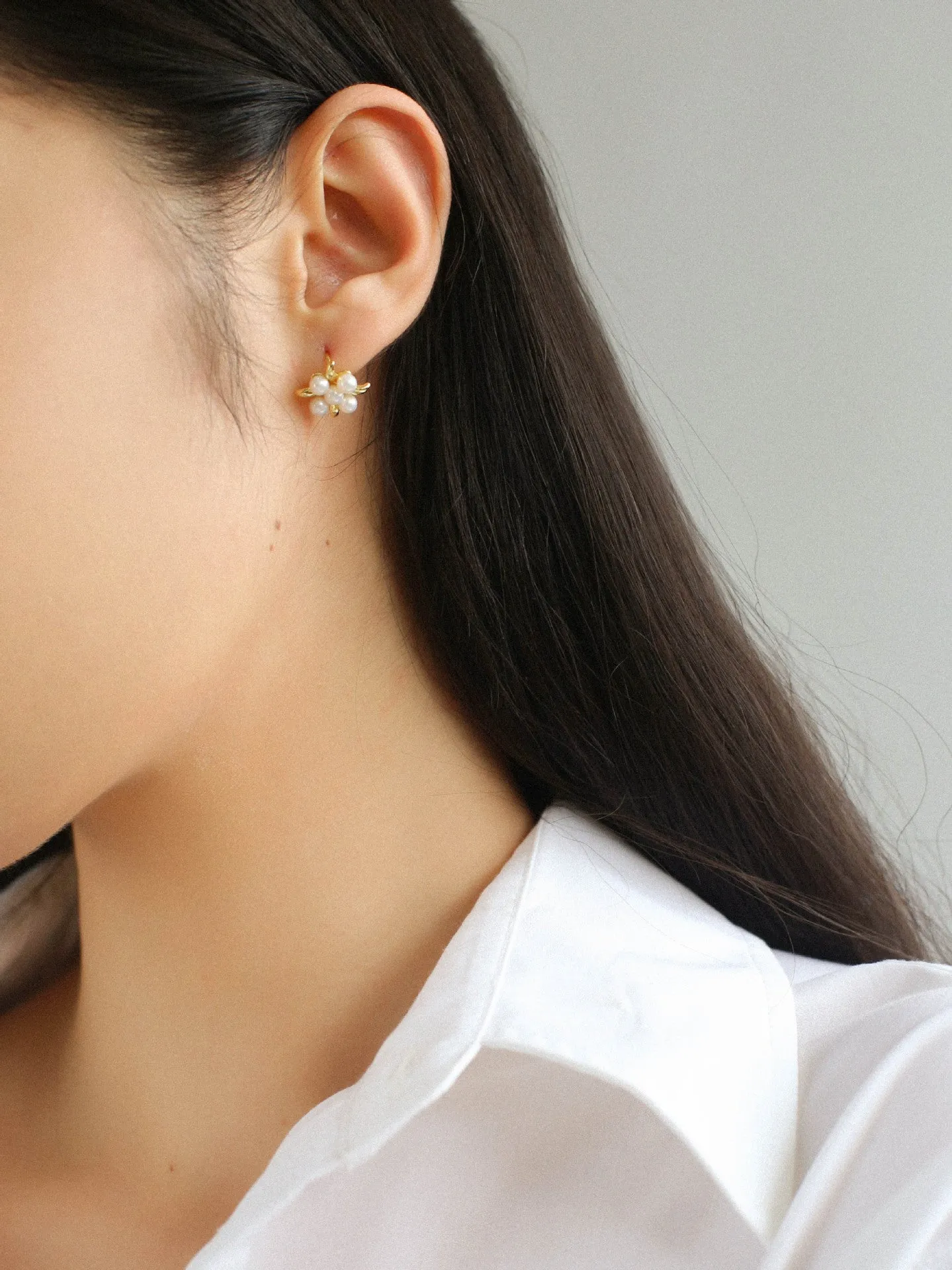 Fashion Flower Pearl Earrings