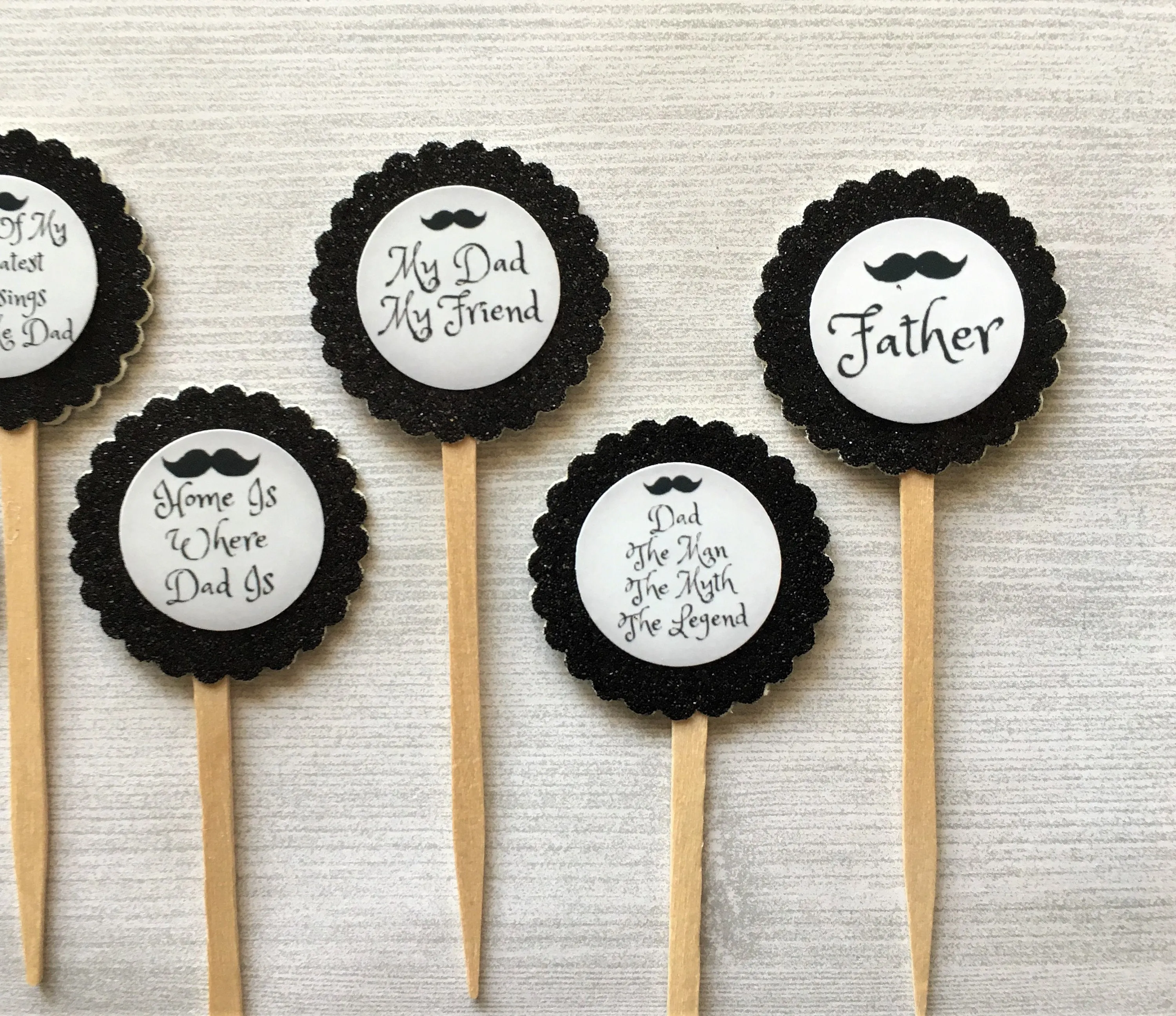Father, Dad Cupcake Toppers, Set of 6