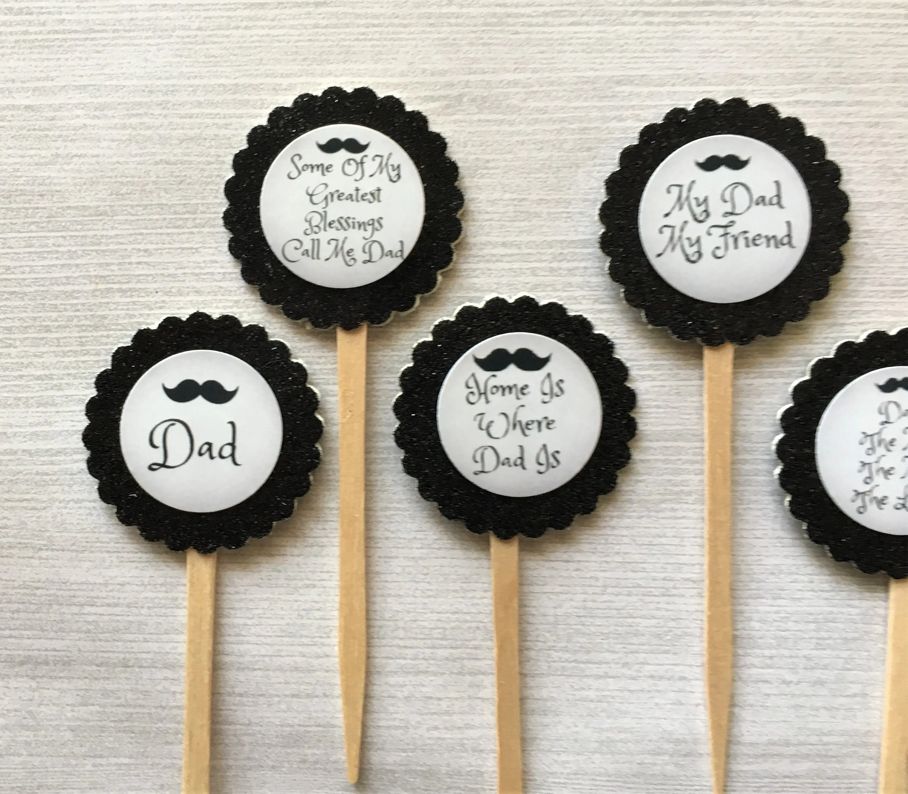 Father, Dad Cupcake Toppers, Set of 6
