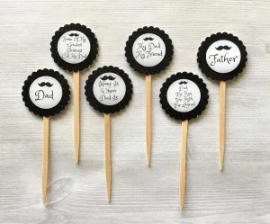 Father, Dad Cupcake Toppers, Set of 6