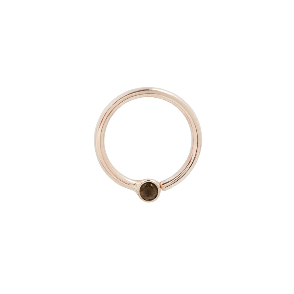 Fixed Bezel Bead Ring 2mm Smoky Quartz