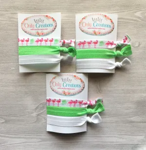 Flamingo Hair Ties, Set of 3 Cards