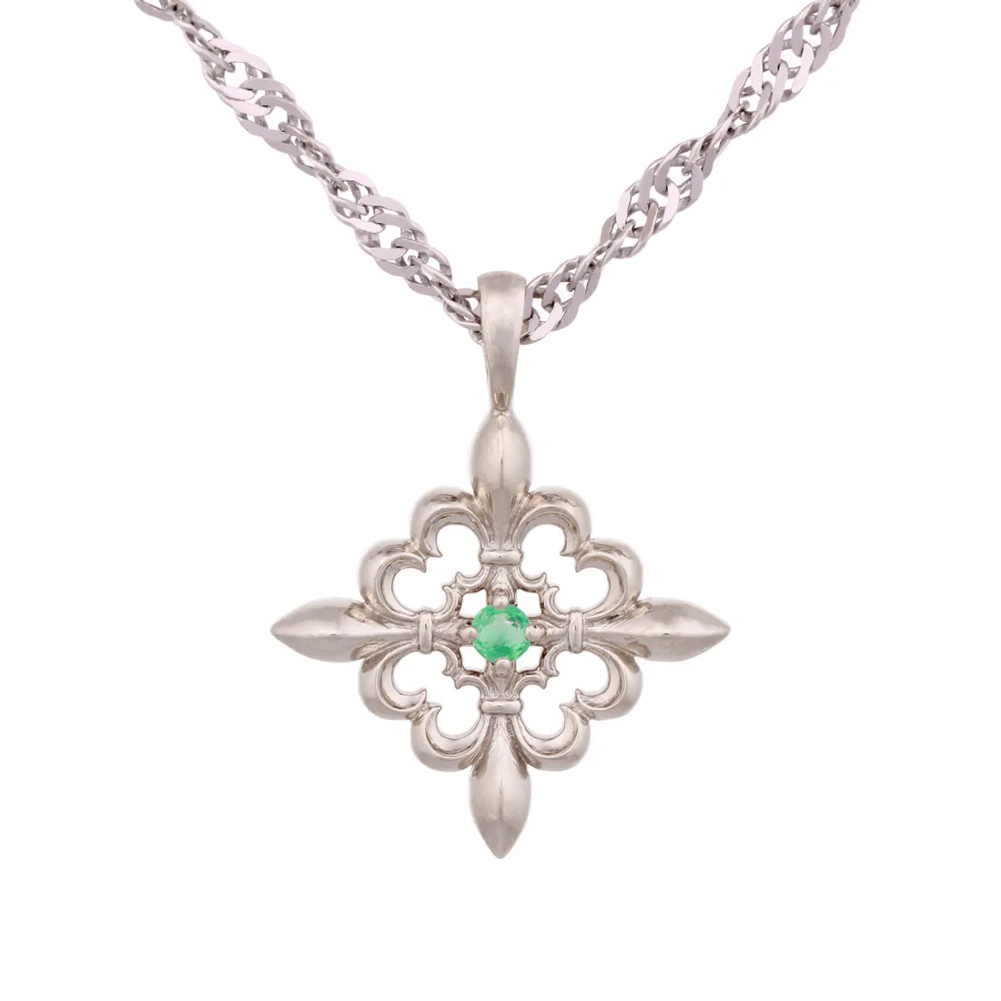 Fleur-de-lis Emerald Pendant