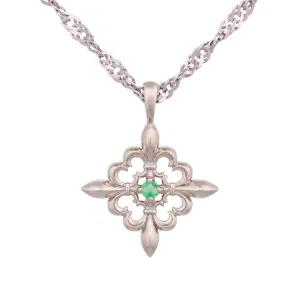 Fleur-de-lis Emerald Pendant