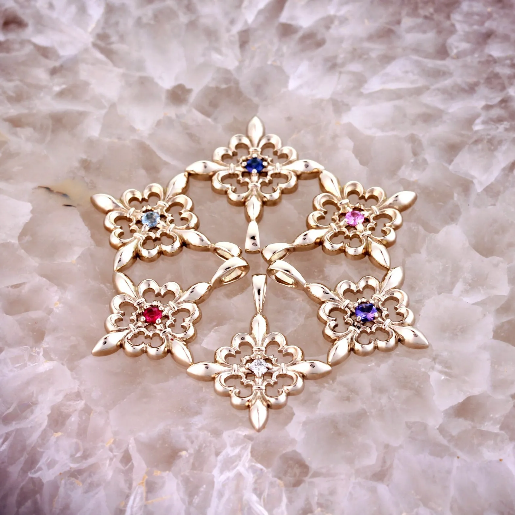 Fleur-de-lis Emerald Pendant