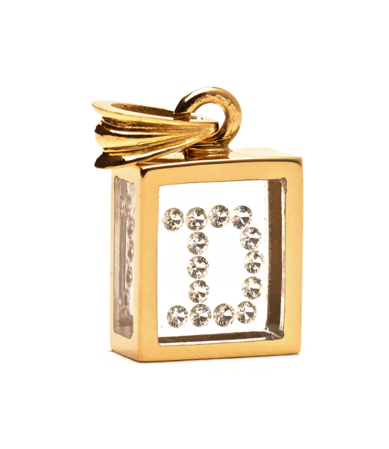 Floating Diamond Pendant: 14k Yellow Gold (A-Z)