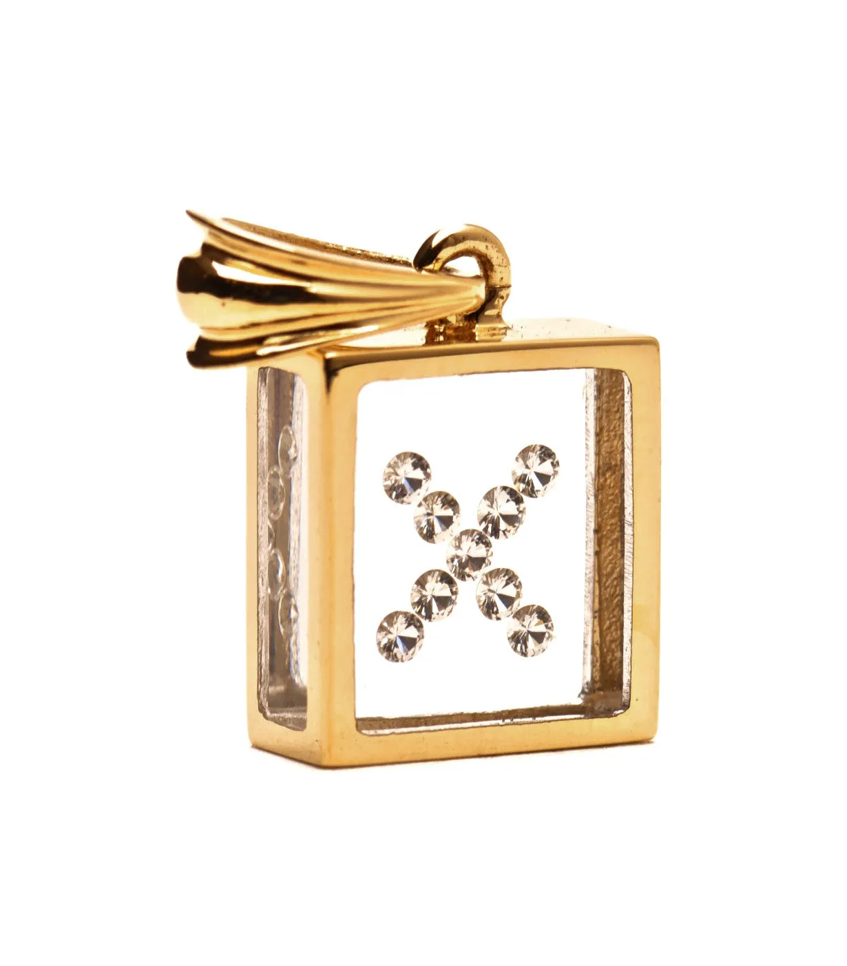 Floating Diamond Pendant: 14k Yellow Gold (A-Z)